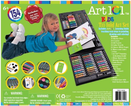 Art 101 Double Sided Trifold Easel Art Set - 179-Piece